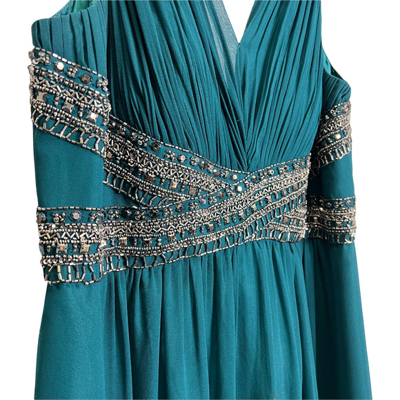 JS Collections Women's Gown Dress Sleeveless V-Neck Prom Gala Bridal Sequins 16 - Picture 6 of 14